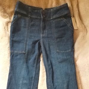 Anthropologie highwaisted bootcut bottom jeans